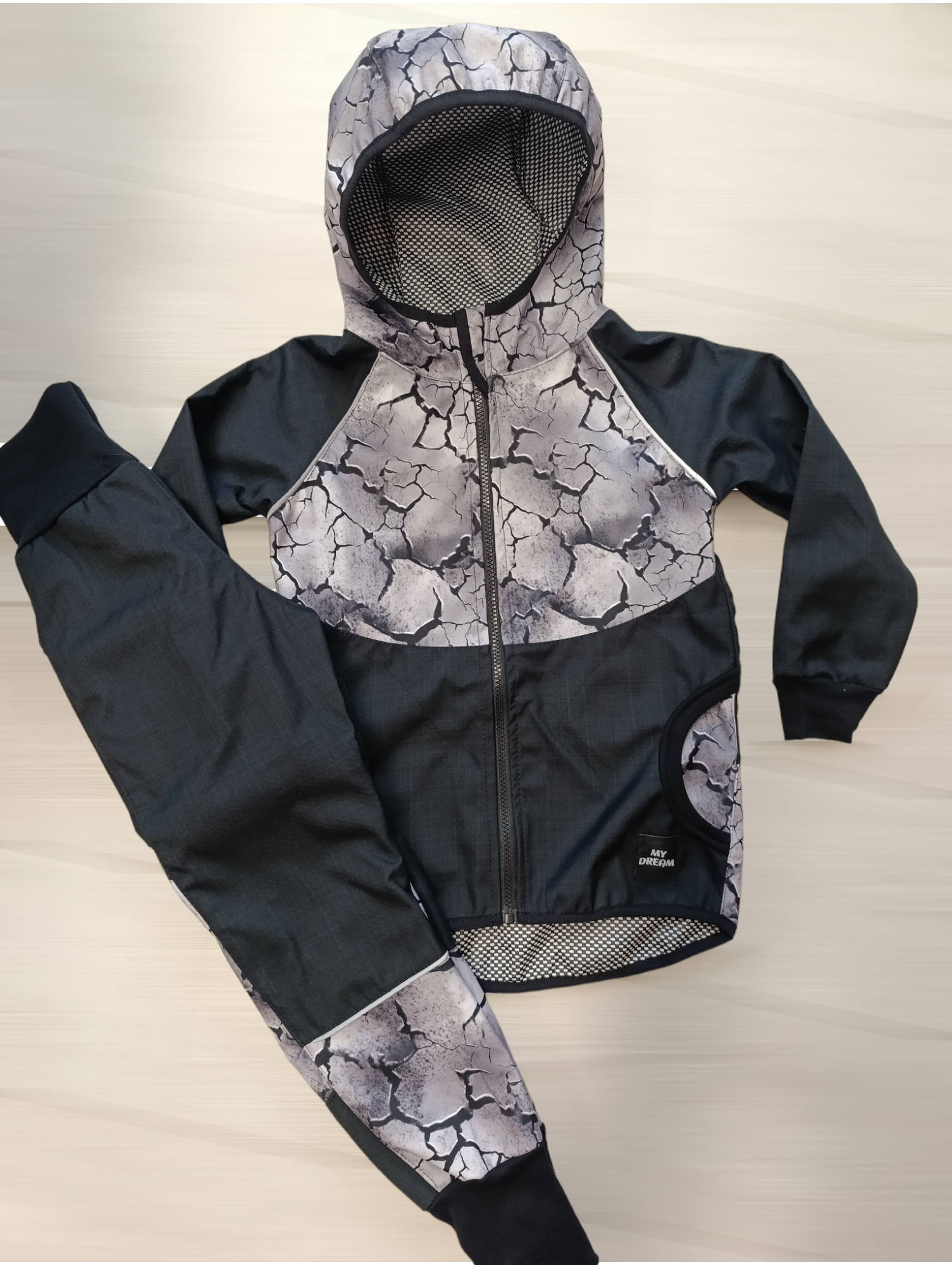 Bunda a kalhoty celoroční softshell vel.122/128