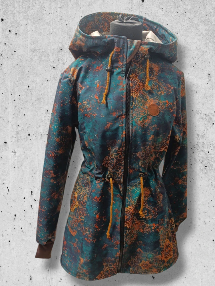Softshell CELOROČNÍ kabát zlatá mandala dámský