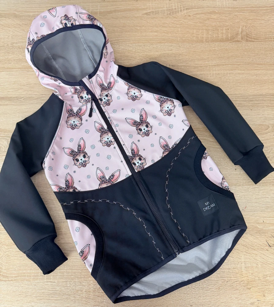 Bunda softshell s fleesem ZAJÍČEK S MAŠLÍ (více možných barev)