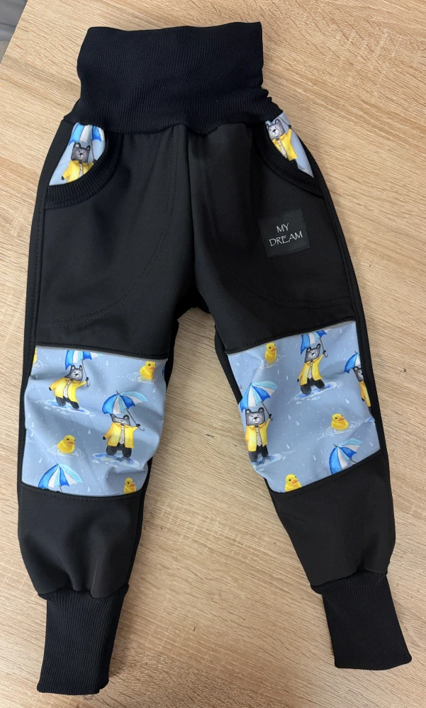 Kalhoty softshell s fleesem Medvěd v dešti (více barev na výběr )