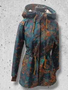 Softshell kabát zlatá mandala dámský s fleesem