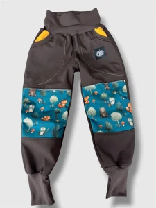 Kalhoty softshell s fleesem LESNÍ ZVÍŘÁTKA (více barev na výběr )