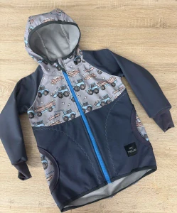 Bunda softshell s fleesem TRAKTŮREK S NÁKLADEM (více možných barev)