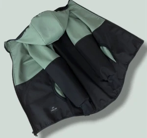 Bunda softshell s fleesem PREMIUM - khaki s černou