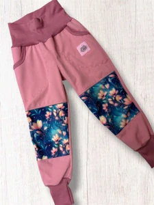 Kalhoty softshell s fleesem KVĚTY (více barev na výběr )