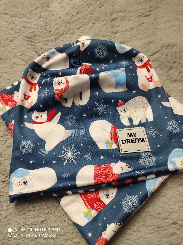 Set s počesaná prémiová teplakovina  48-52cm čepice delší 