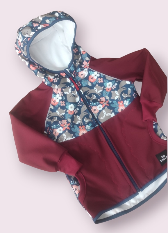 Bunda bordó+ lišky ( více možných barev)