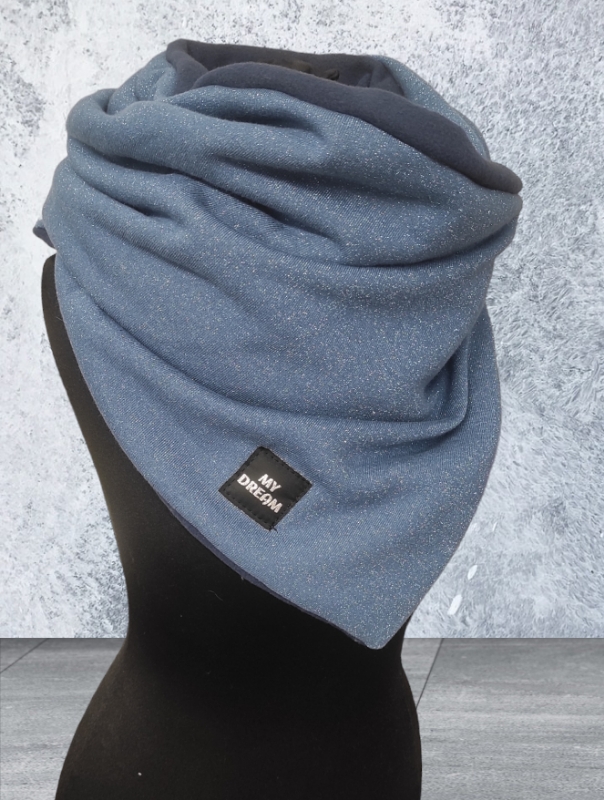 Modrá třpytivá/tmavě modrý flees