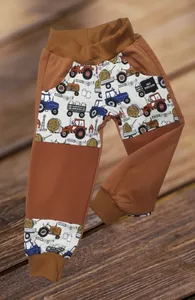 Tepláčky se softshell koleny mnoho vzorů na výběr ( více možných barev )