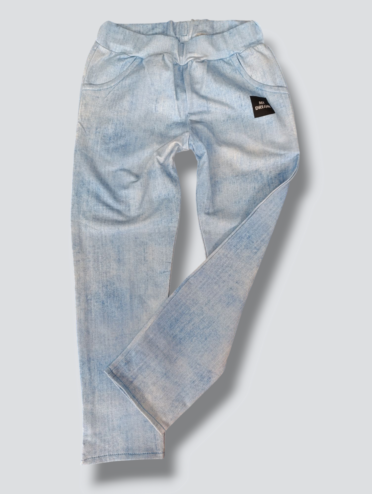 Tepláčky imitace rifloviny vel.122 