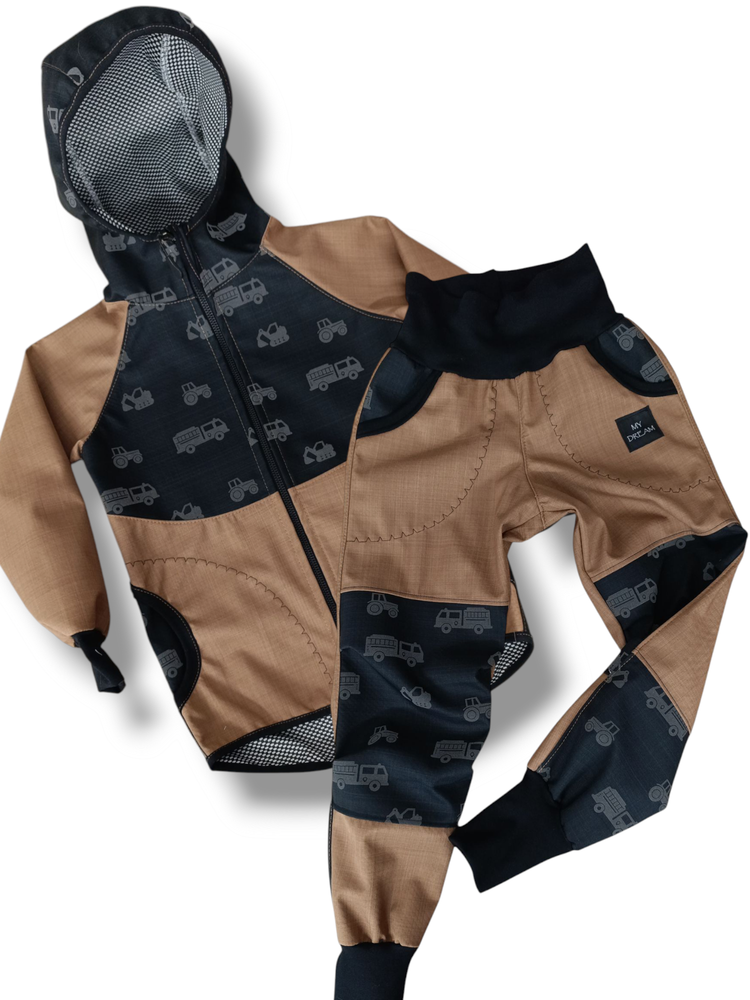 Bunda a kalhoty celoroční softshell vel.128