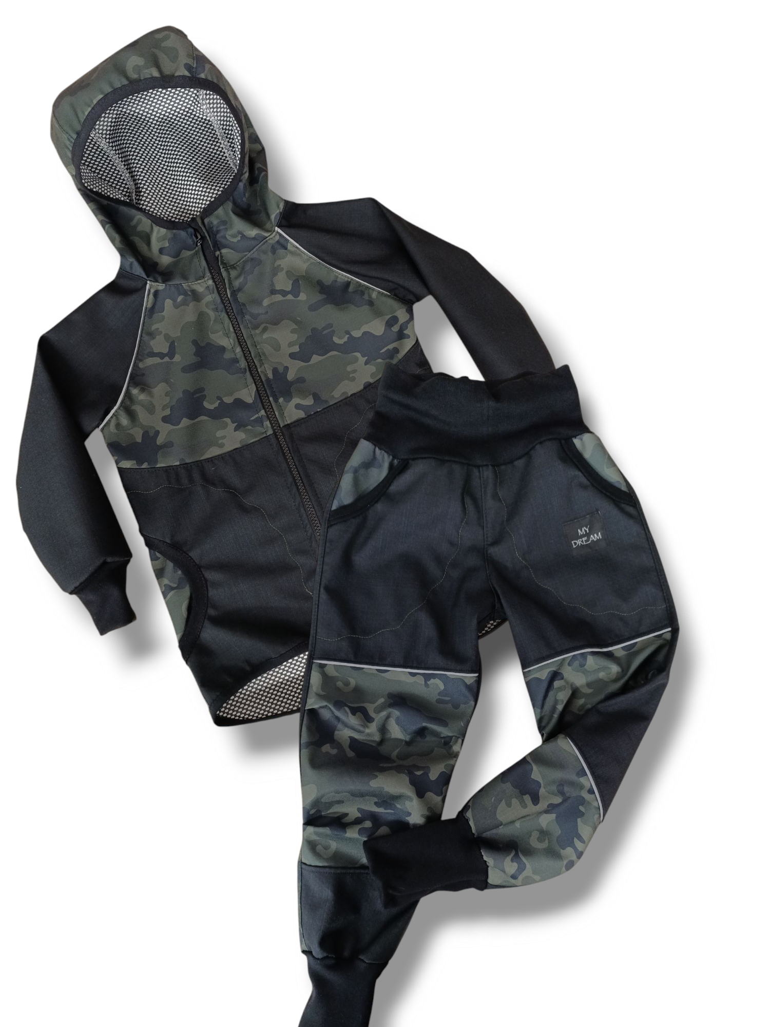 Bunda a kalhoty celoroční softshell vel.110