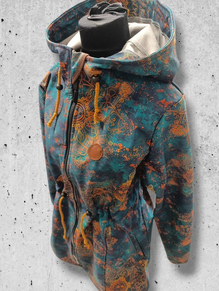 Softshell CELOROČNÍ kabát zlatá mandala dámský