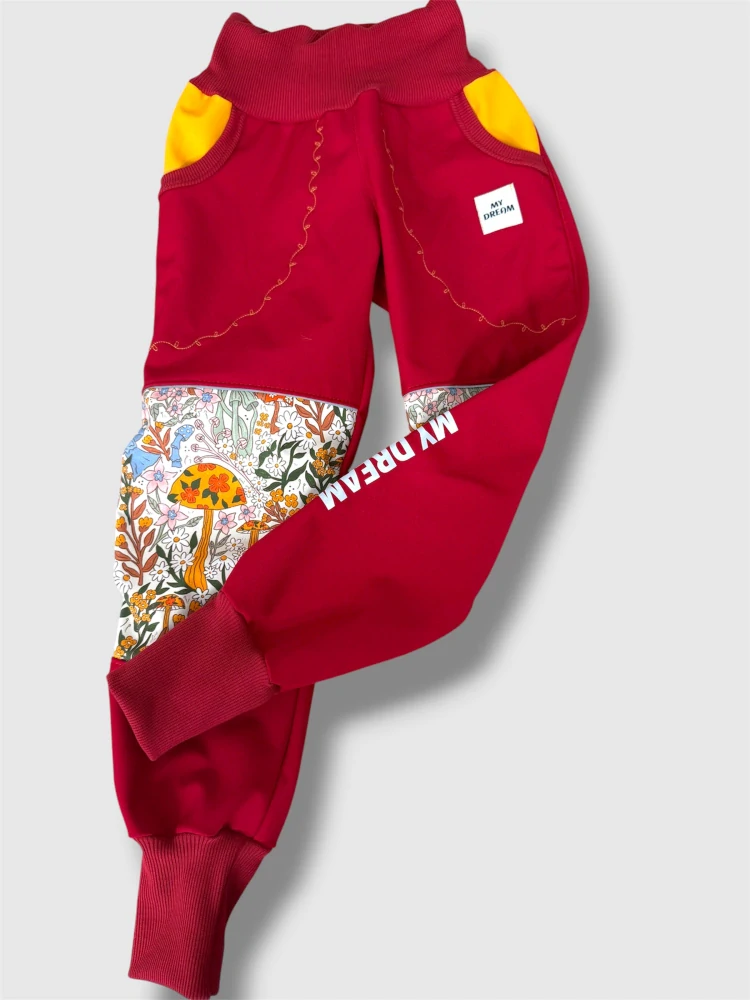 Kalhoty softshell s fleesem KVĚTY (více barev na výběr )