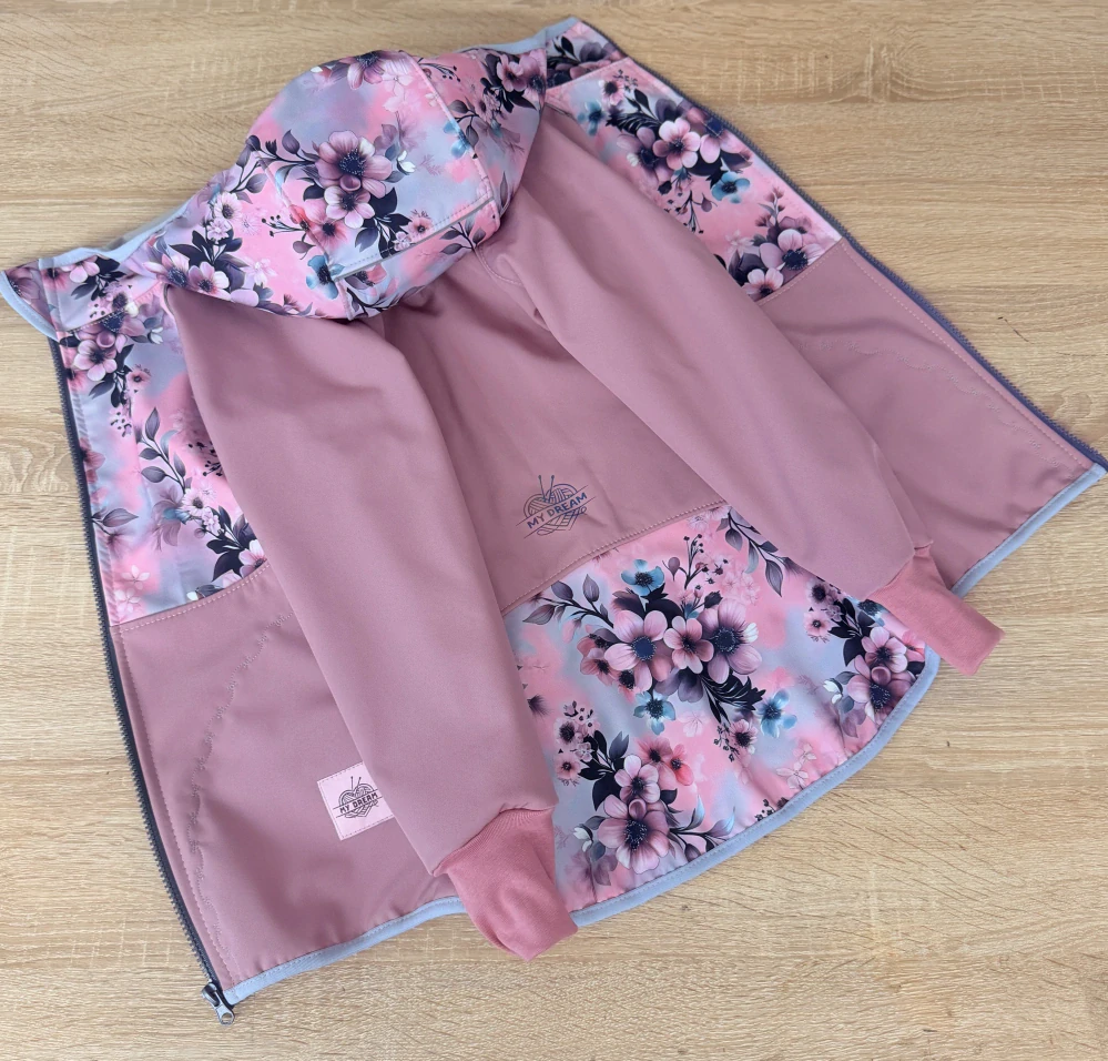 Bunda softshell s fleesem KVĚTY (více možných barev)
