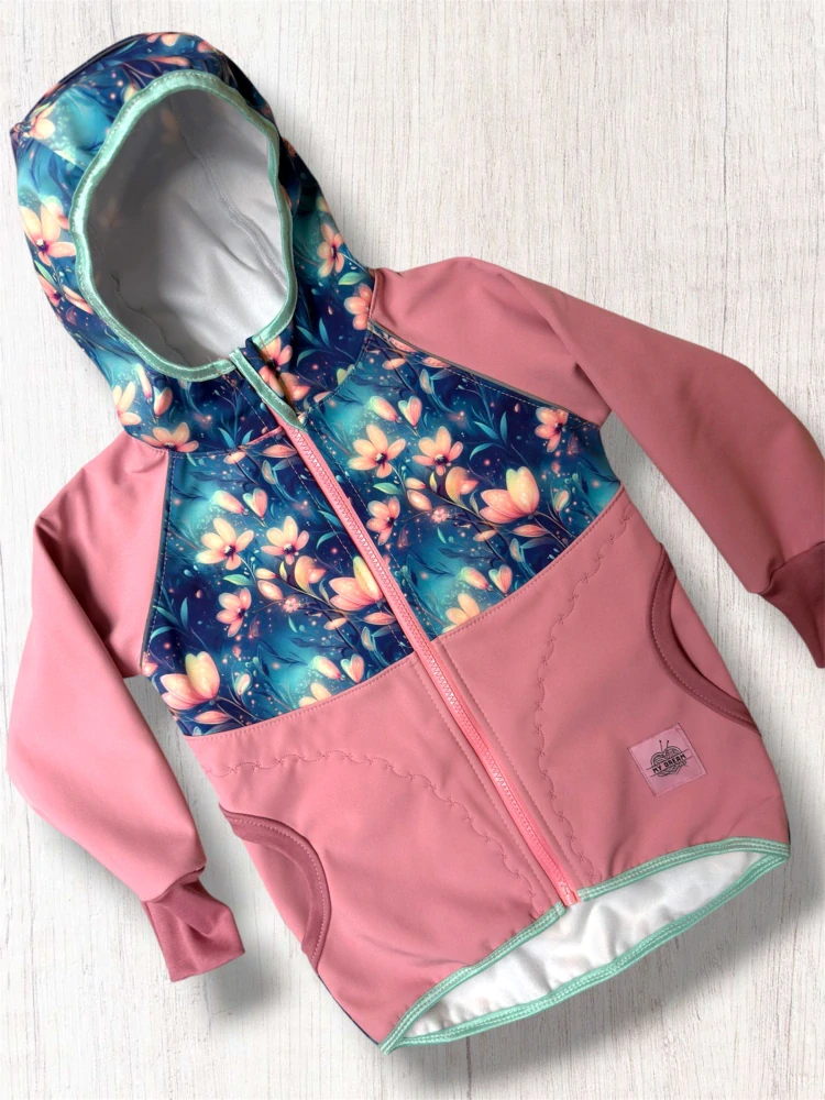 Bunda softshell s fleesem KVĚTY (více možných barev)