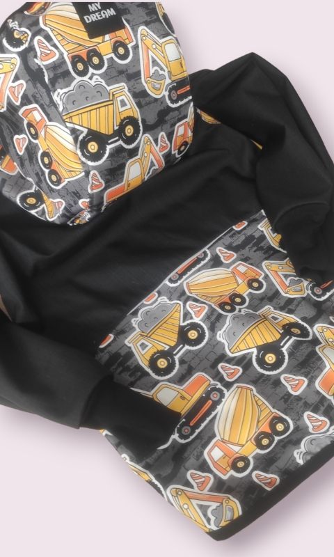 BUNDA Stavební stroje/ hořčice/černá( - více možných barev)