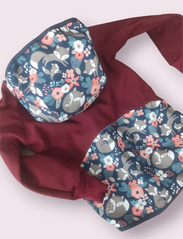 Bunda bordó+ lišky ( více možných barev)