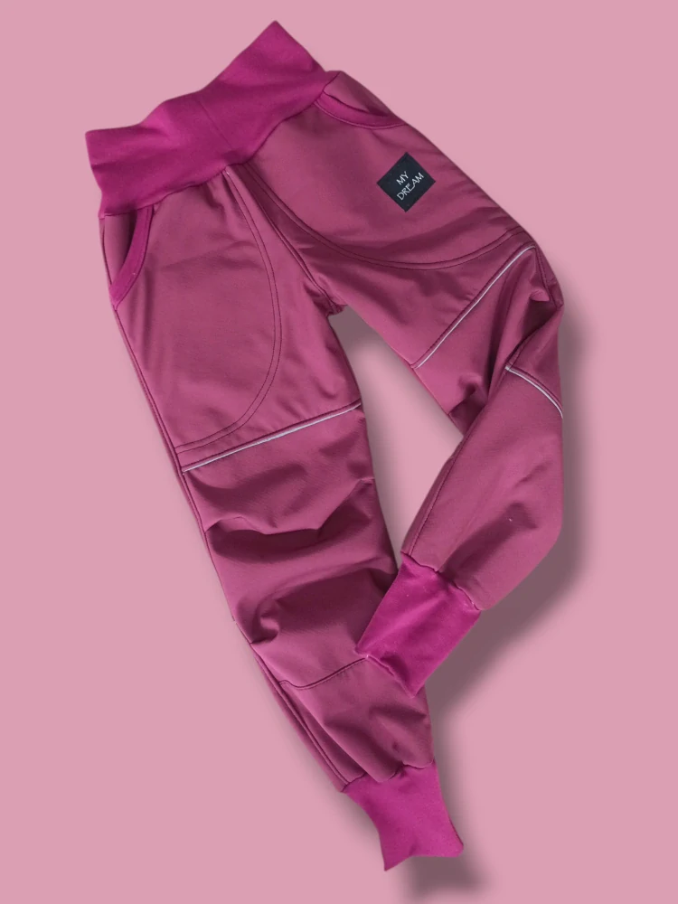 Kalhoty softshell S beránkem  jednobarevné 