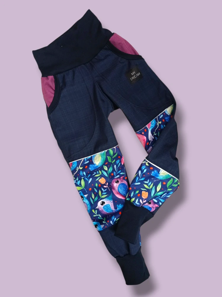 Bunda a kalhoty jarní softshell vel.122 ptáček 