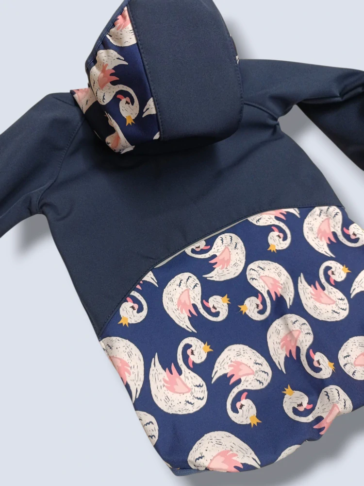 Set  vel.104 starorůžova/ labutě /tmavě modrá 