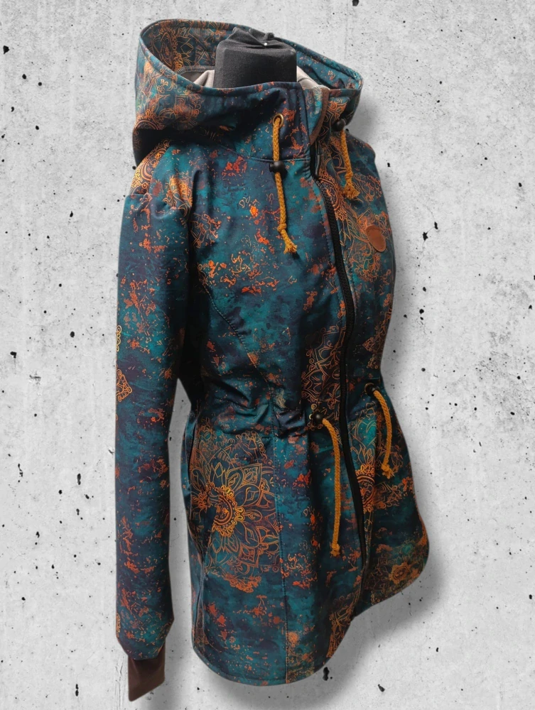 Softshell CELOROČNÍ kabát zlatá mandala dámský
