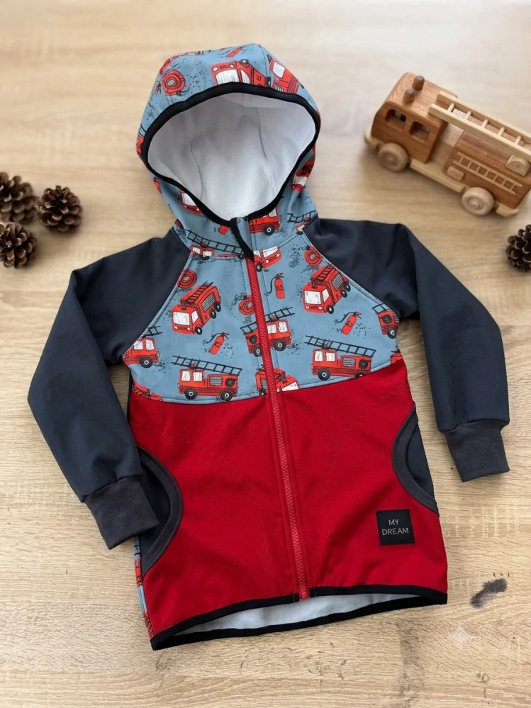 Bunda a kalhoty s fleesem HASIČSKÉ AUTA vel.116