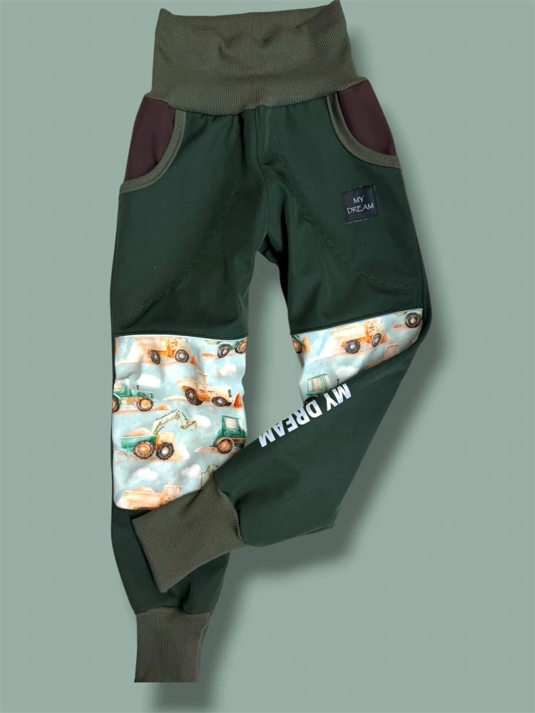 Bunda a kalhoty s fleesem TRAKTŮRKY S KHAKI vel.122