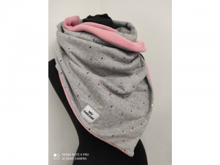 ŠEDÁ S BAREVNÝMI PLÍŠKY / růžový flees